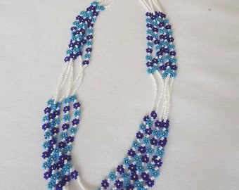 Beaded necklace Daisy Indie Boho seed bead  Necklace