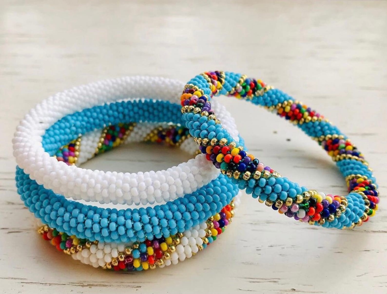 Beaded Bracelet Nepal Women Handmade Glass Beaded Handmade Bracelet