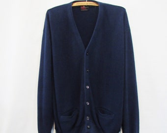 Vintage Cardigan Sweater London Fog 3X Light Blue Acrylic Button