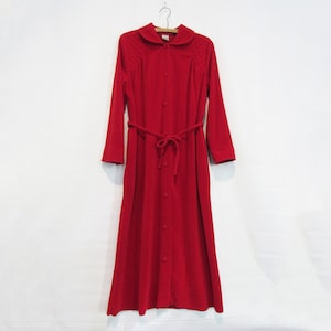 Red Velvet Velour Robe Medium SWEDEN - Warm Red Housecoat - Just beautiful!