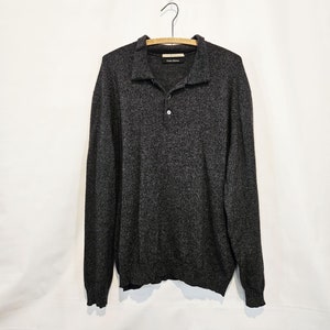 Grauer Kaschmirpullover XL - Kragenkaschmir - Sehr stattlich
