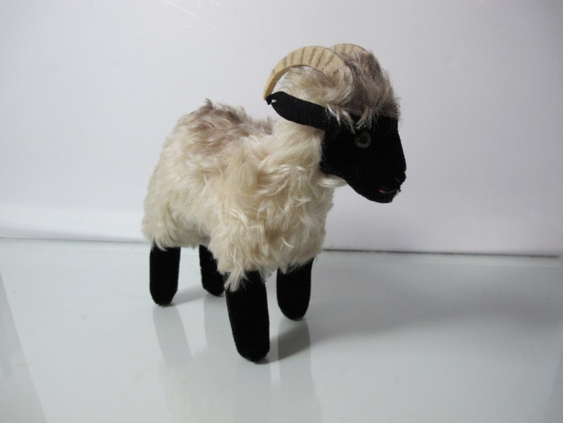 Steiff Ram Stuffed Animal Mohair Goat Germany 1960s 9 | Etsy