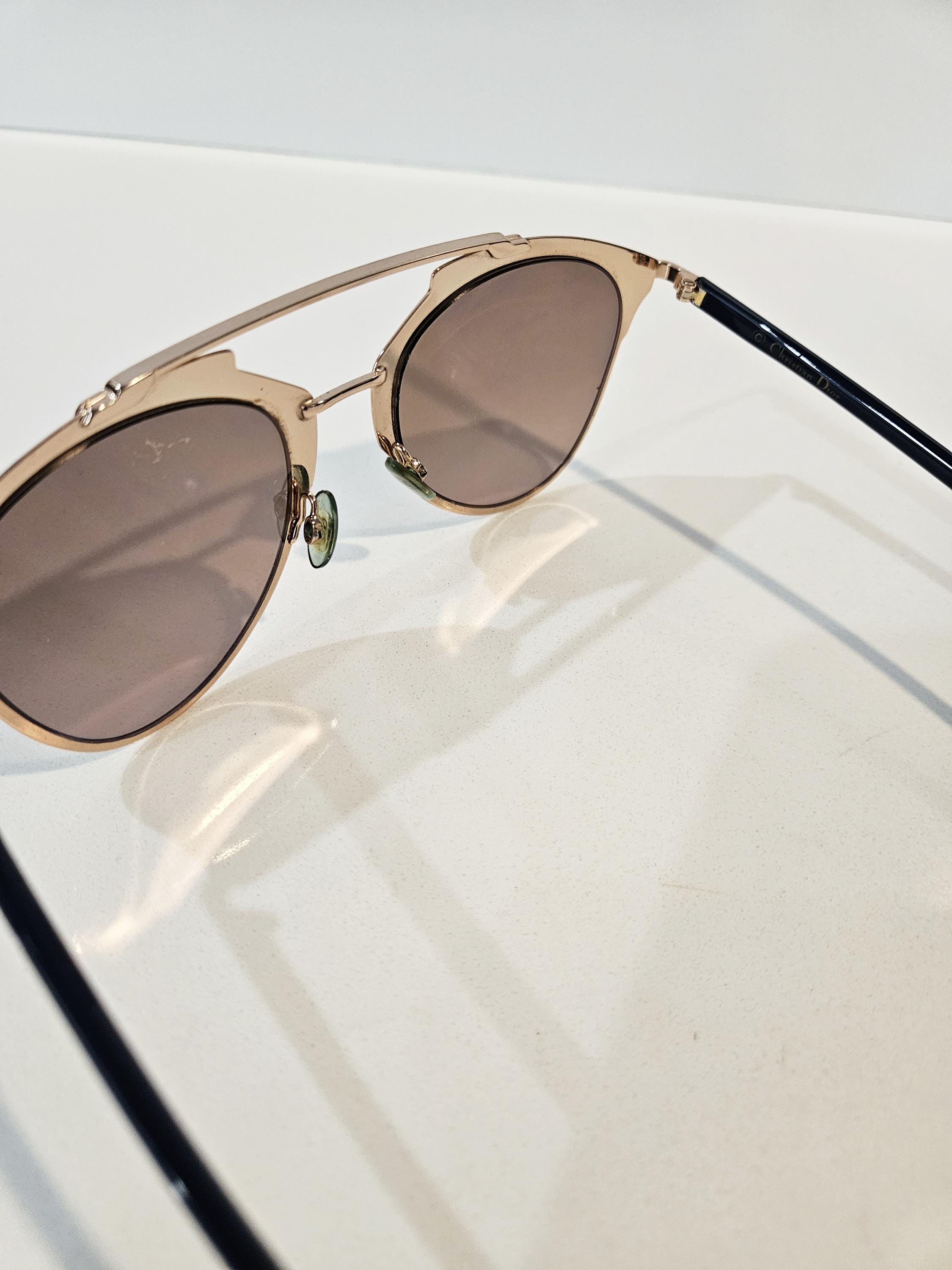 Dior Reflected Sunglasses W/ Case - Dior Mirrored Brow Bar 