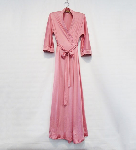 Pink Satin Robe Small - Vanity Fair - Old Hollywoo