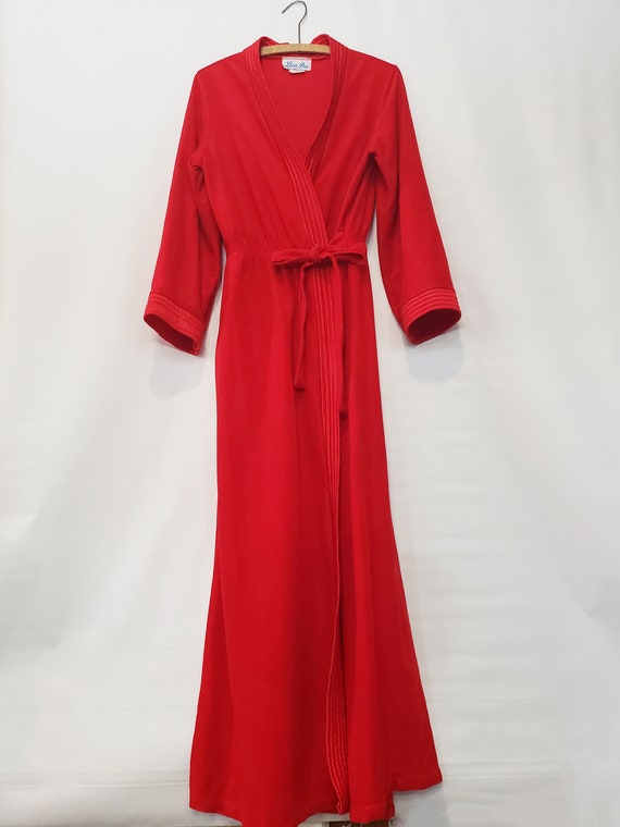 Mid Century Red Robe Medium - Sexy Velour Fleece R