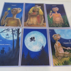 Auténtica E.T. Movie Cards Extra Terrestrial Universal Studios copyright 1982 RARE - Elija 1