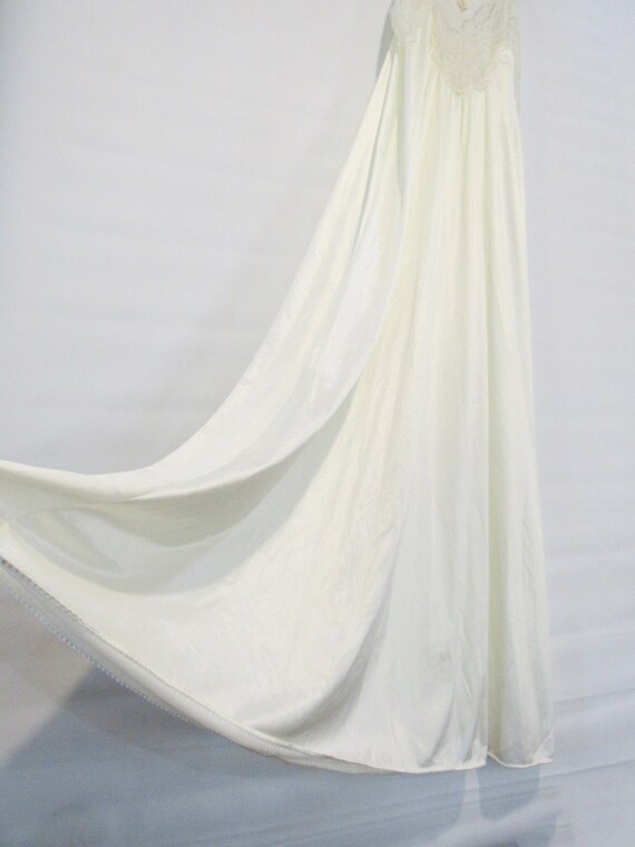White Lace Nightgown Medium - Sheer lace front - V