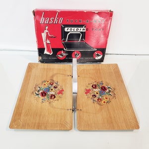 Mid Century Folding Tray - Hasko Tuck Away Folding Tray - Appetizer Tray w/ box