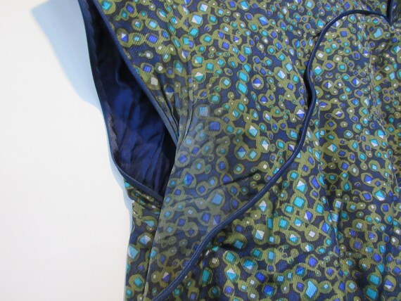 Blue Silk Cheongsam Dress Medium - Mid Century Bl… - image 7