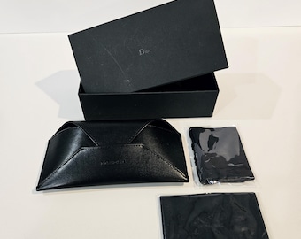 Vintage Christian Dior Glasses Case: White Faux Leather