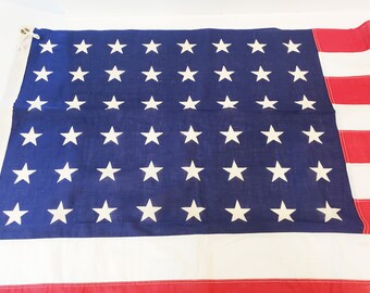 Vintage 48-star US AMERICAN Flag Stars & Stripes WWII Era 24