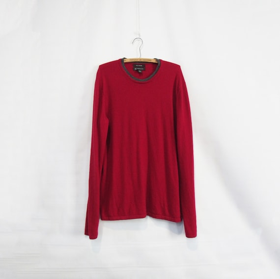 Red Cashmere Sweater XL - 100% Cashmere