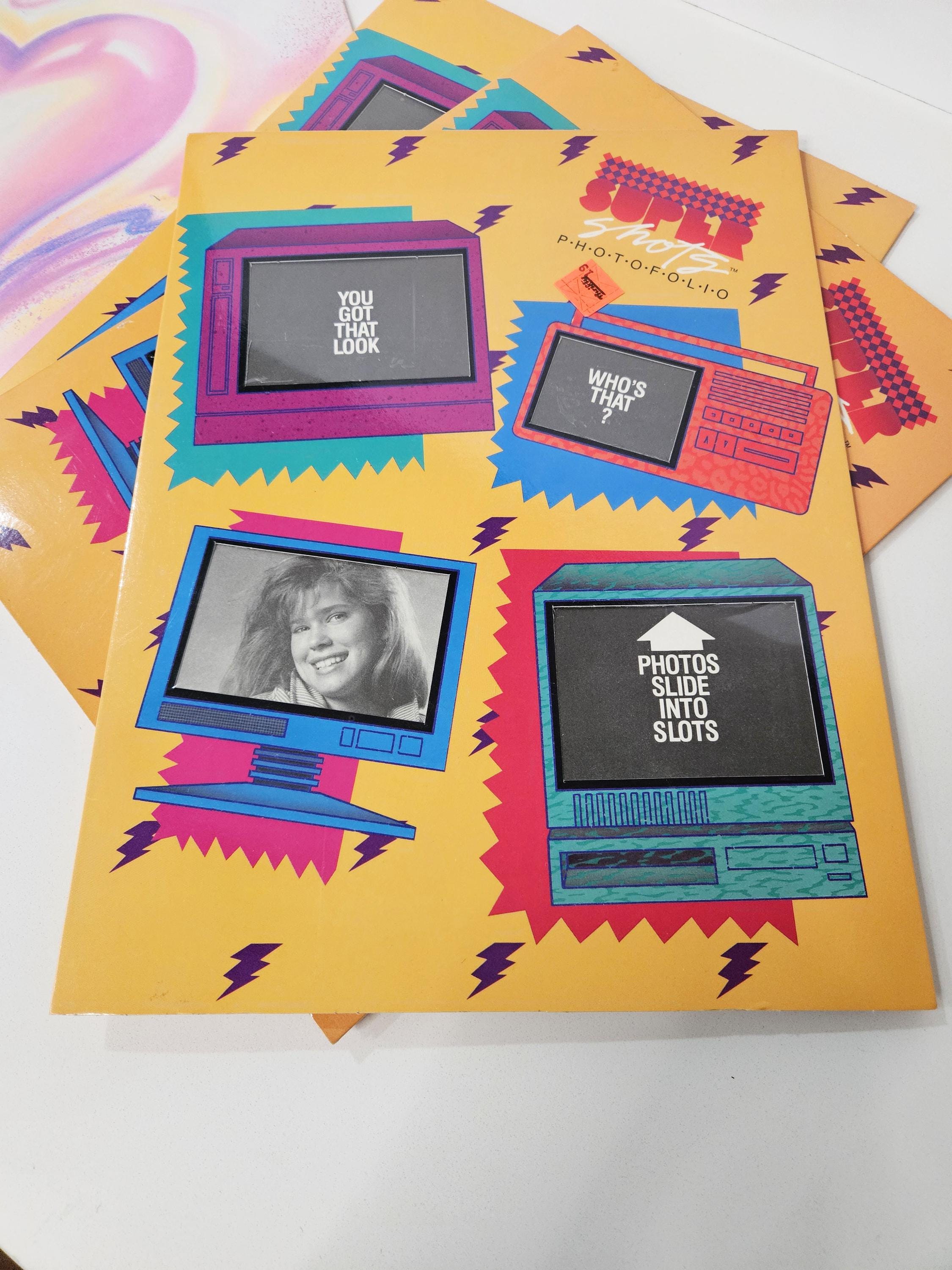 1980s Mead Super Shots Photo Portfolios Lot — Retro TV Graphics +