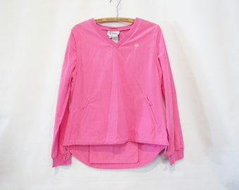 Lilly Pulitzer Pink Beach Windbreaker Shirt Medium - 3 poches, manches zippées, taille réglable!