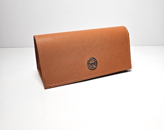 Tory Burch Saffiano Leather Eyeglass Case / Small Clutch – Orange – Magnetic Closure