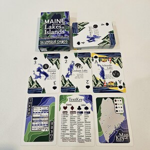 Cartas de Baralho Maine Lakes & Islands – 56 Mapas e Cartas de Informações Exclusivas com Locais Cênicos