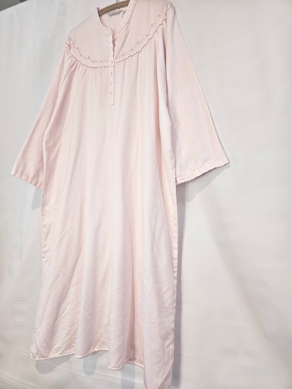 Pink Floral Nightgown Plus Size - Loose Satin Nig… - image 2