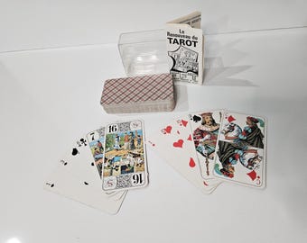 Baraja de tarot francesa Grimaud Ducale vintage – Fabricada en Francia – Completa – Ilustraciones clásicas – Décadas de 1970 y 1980