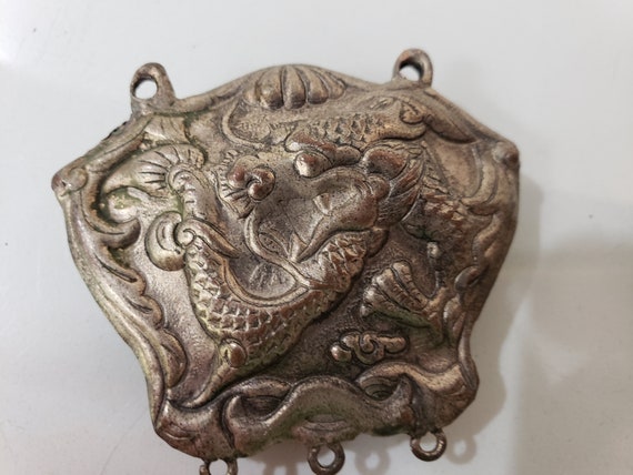 Metal Asian Dragon Medallion - Dragon Pendant - S… - image 5
