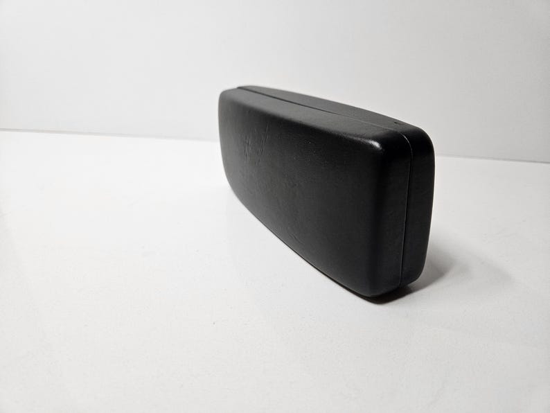 Authentic Versace Hard Shell Sunglasses Case – Black Faux Leather Hard Shell with Gold Logo image 5