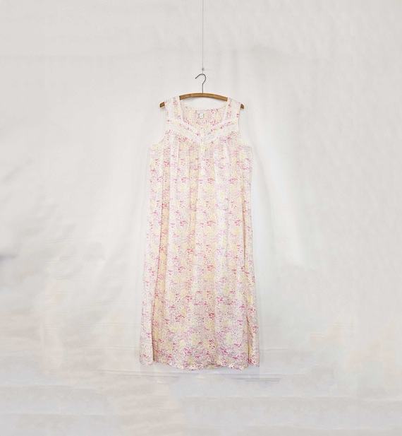 Pink Floral Cotton Nightgown Large - Charter Club 