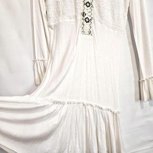 Slinky White Nightgown Small w/ tags - Springy and cozy with flirty flutter hem and cuffs