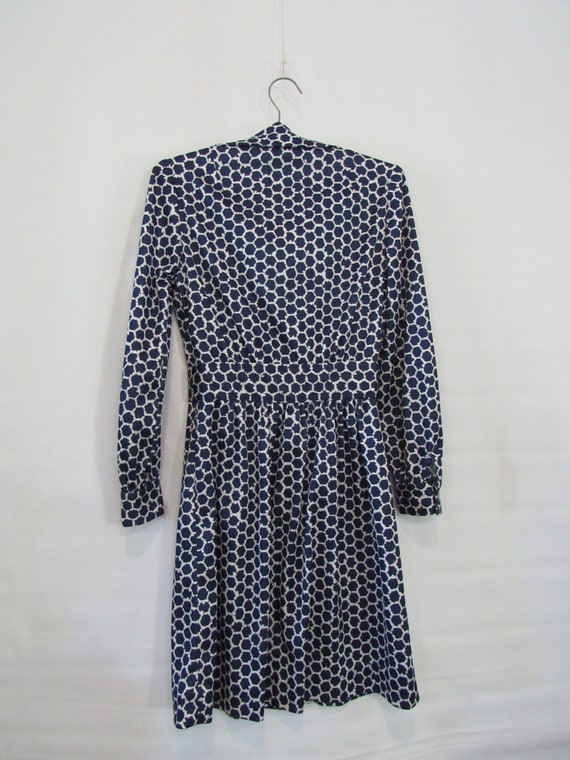 Blue White Polka Dot Dress XS Small - Short Beehi… - image 7