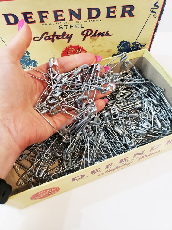 Buy Defender Safety Pins in Box Mid Century Box of Large Steel Safety Pins  2 Safety Pins Online in India 