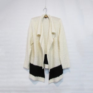 Ralph Lauren White Black Cardigan XL - EPIC Boho sweater!