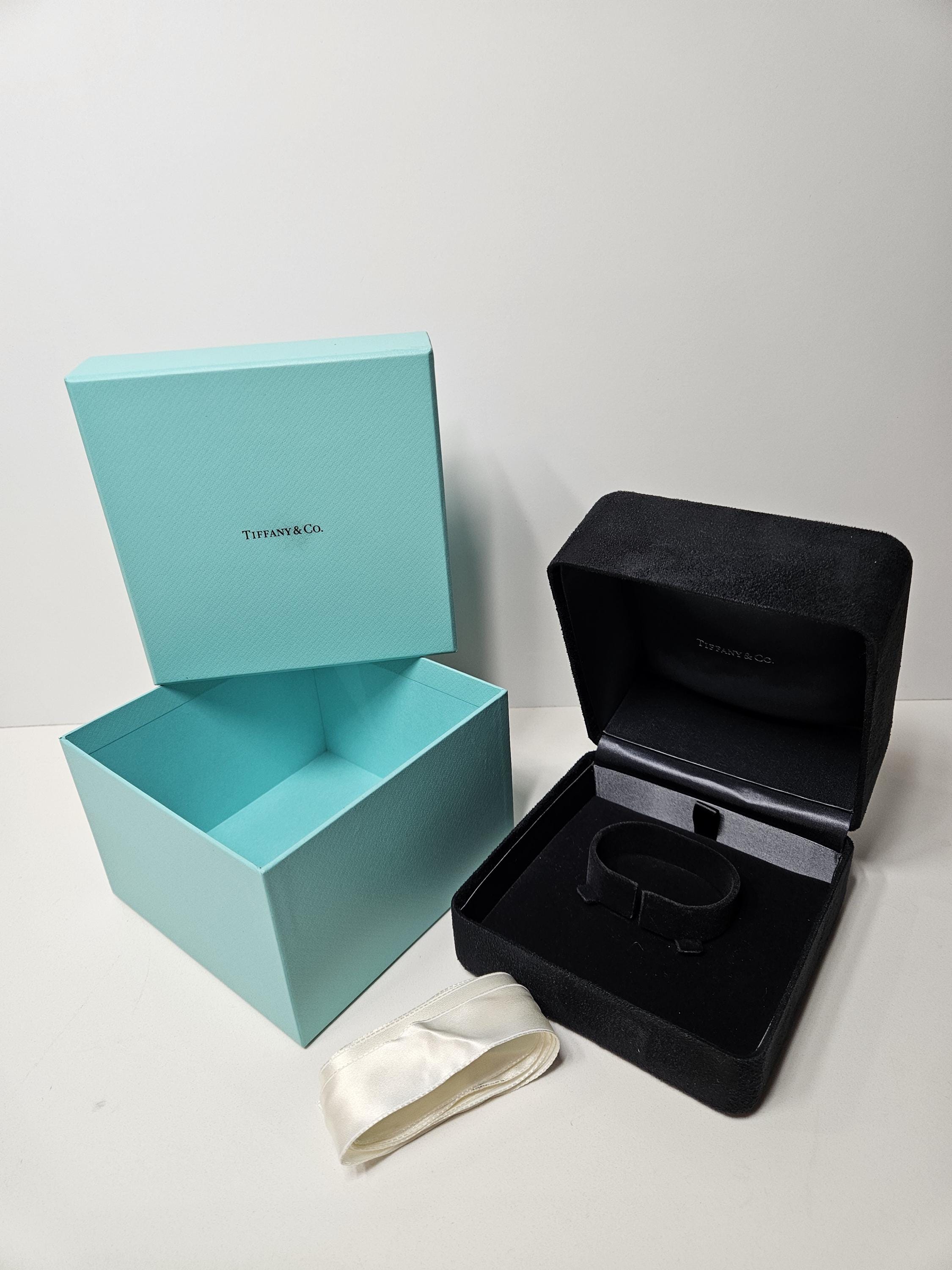 Authentic Tiffany & Co Large Turquoise Box W/ Suede Bracelet