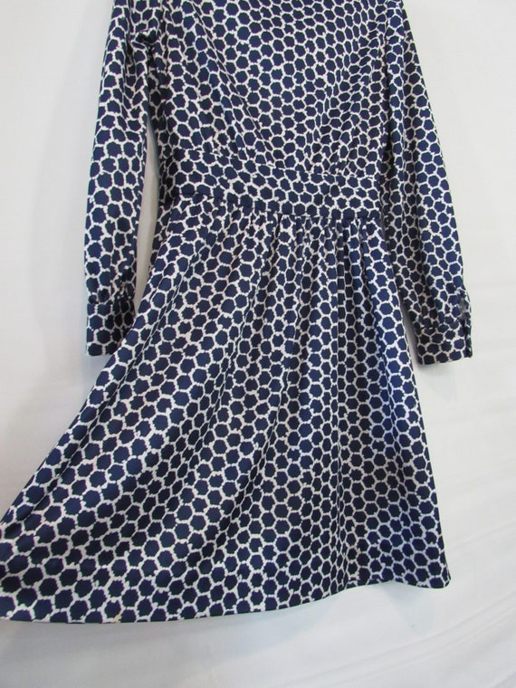 Blue White Polka Dot Dress XS Small - Short Beehi… - image 8