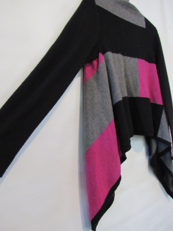 Pink Cashmere Cardigan Small - Black Gray Cashmer… - image 6