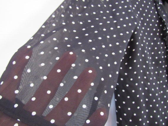 Ralph Lauren Black White Polka Dot Blouse Small -… - image 4