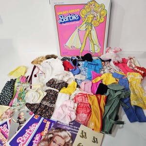 Malle De Transport Barbie Golden Dream 1980 - étui à Compartiments Vintage