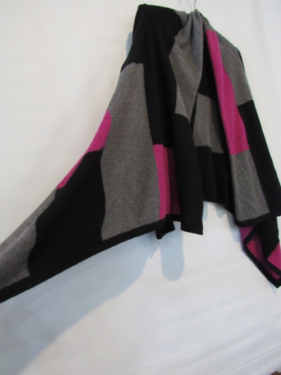 Pink Cashmere Cardigan Small - Black Gray Cashmer… - image 4