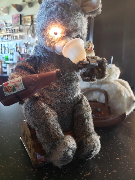 Automaton Drinking Bear Toy - 