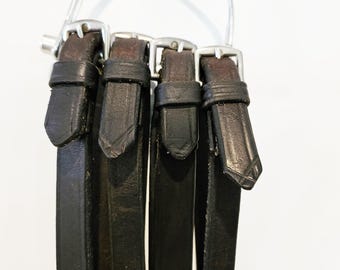 English Riding Leather Reins Moritz England - Dark Brown Fine Grain Leather Reins / Regular / Curb - listing is for 1, 2 sizes available