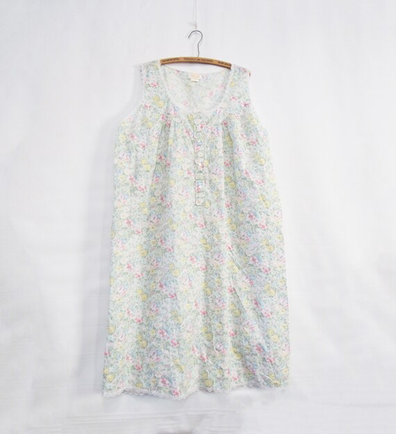 Cotton Floral Nightgown XL - Barbizon Old Fashione