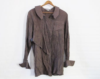 Escada zijden tuniek - medium - asymmetrische grijze zijden blouse - hyper-prachtig!