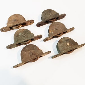 Antique Cast Brass Sash Pulley 2.15&quot; wheel - Listing is for 1, 6 available