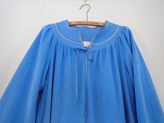 Blue Fleece Housecoat Large Petite - Housecoat Zi… - image 2