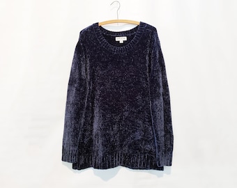 Orvis Blue Chenille Sweater XL - Blue Tunic Sweater - Very soft and cozy!