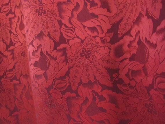 Silk Red Floral Dress Medium Large - Silk Shift D… - image 3