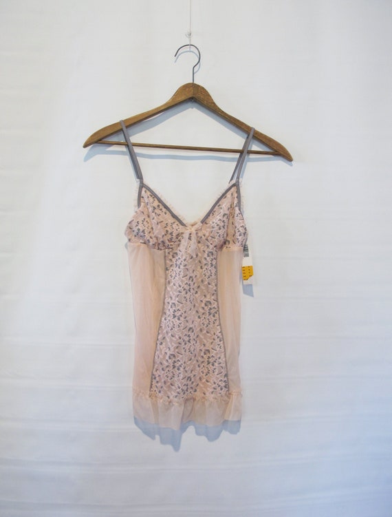 DKNY Pink Lace Babydoll Small Sheer and Short 