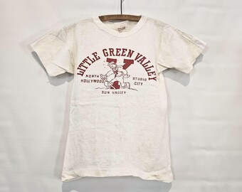 WWII North Hollywood Studio City Sun Valley Elementary School Tshirt "Little Green Valley" - Los Angeles 1940s Boys Tshirt - VERY rare