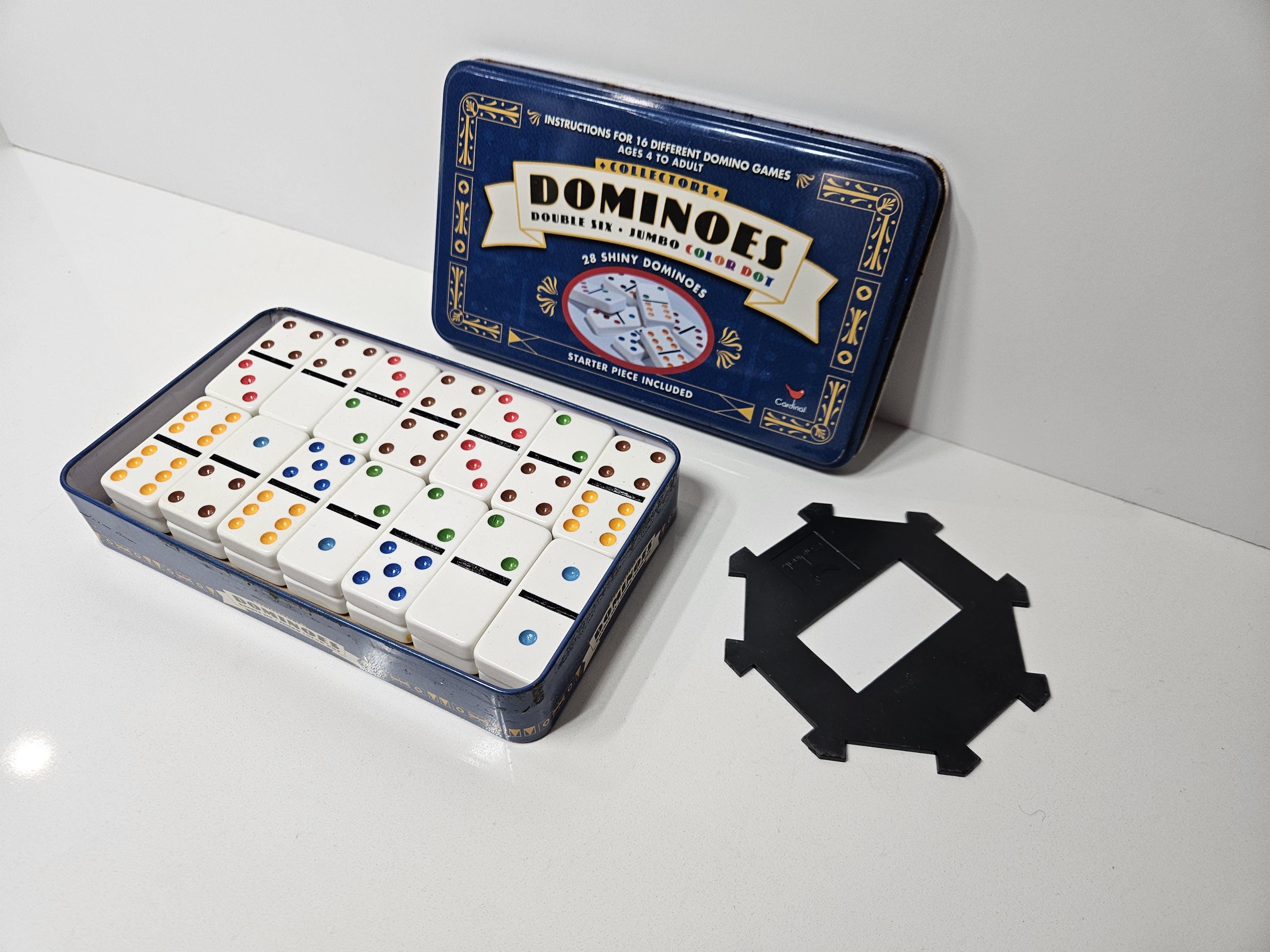 Jeu De Dominos Double 9 Engelhart – 55 Dominos En Boîte Métal – Gros Points Colorés – Dès 3 Ans – Jeu Familial