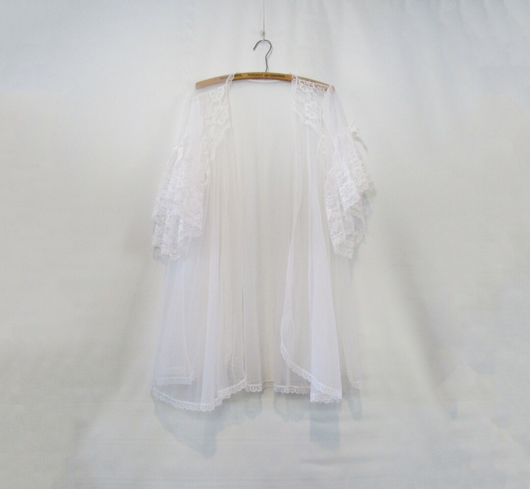 White Lace Peignoir Plus Size Sexy and Ethereal - Etsy