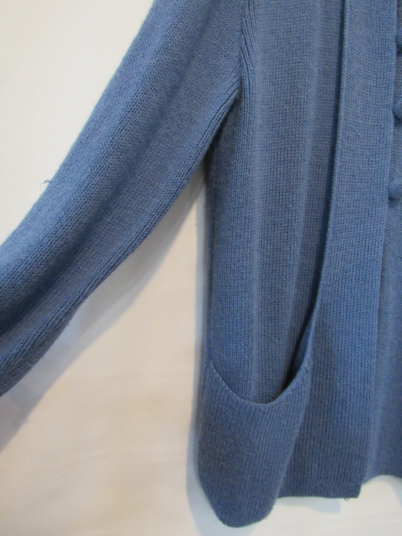 Baby Alpaca Blue Cardigan XL Soft and very warm! Made in Peru Cozy