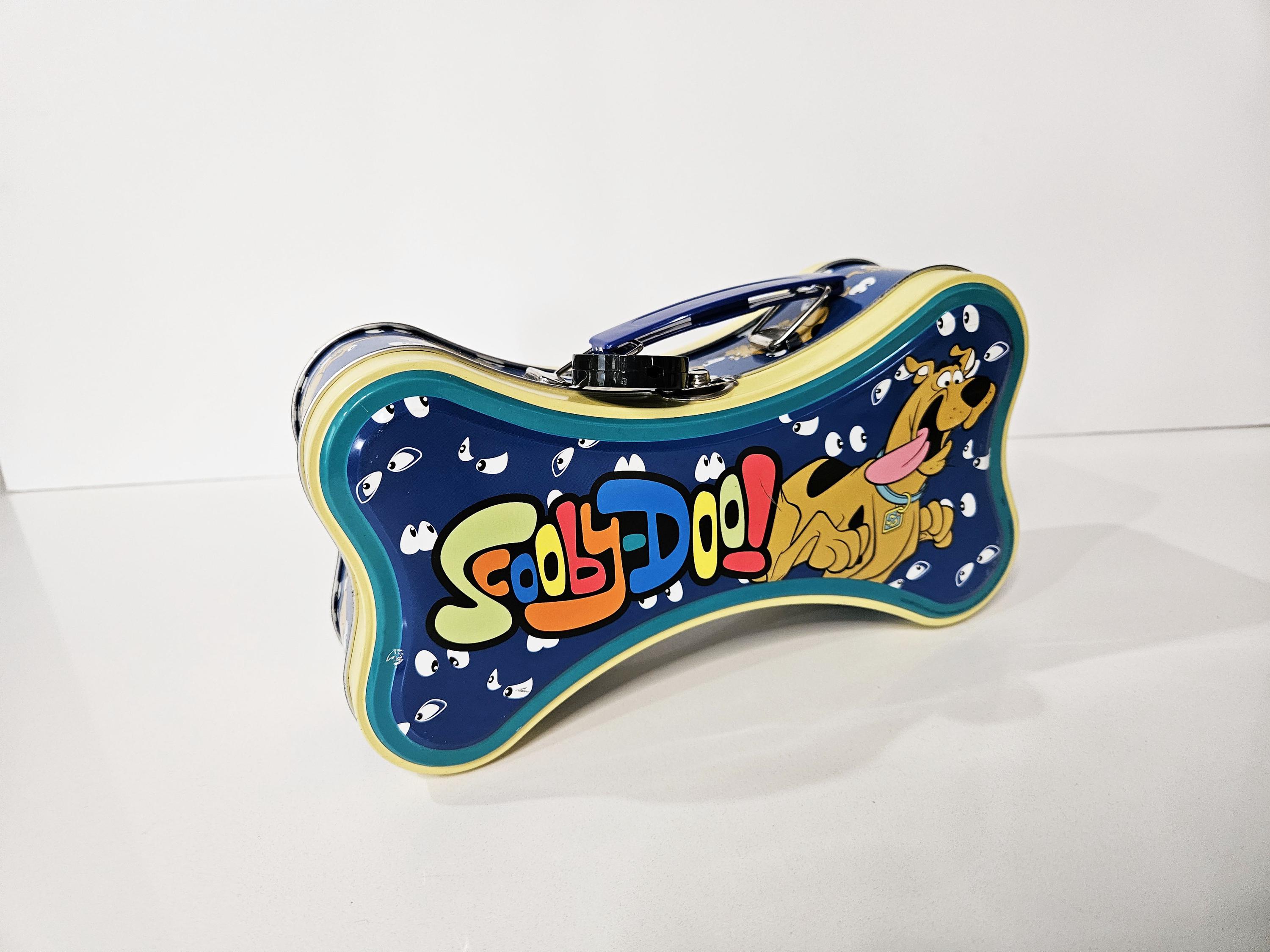 Scooby Doo Lunch Box W/lisa Frank Lock - Dog Bone Shaped Metal