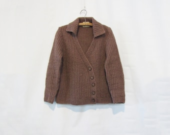 Alpaca Mohair Cardigan Medium Large - EPIC Handgemaakte Boho trui!